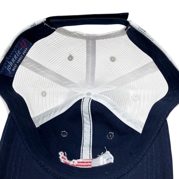 NWOT Johnnie-O American Flag Embroidered Logo Mesh Back Hat USA Patriotic - Picture 9 of 12
